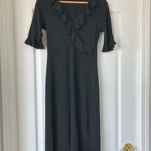 Diane Von Furstenberg black faux wrap dress.